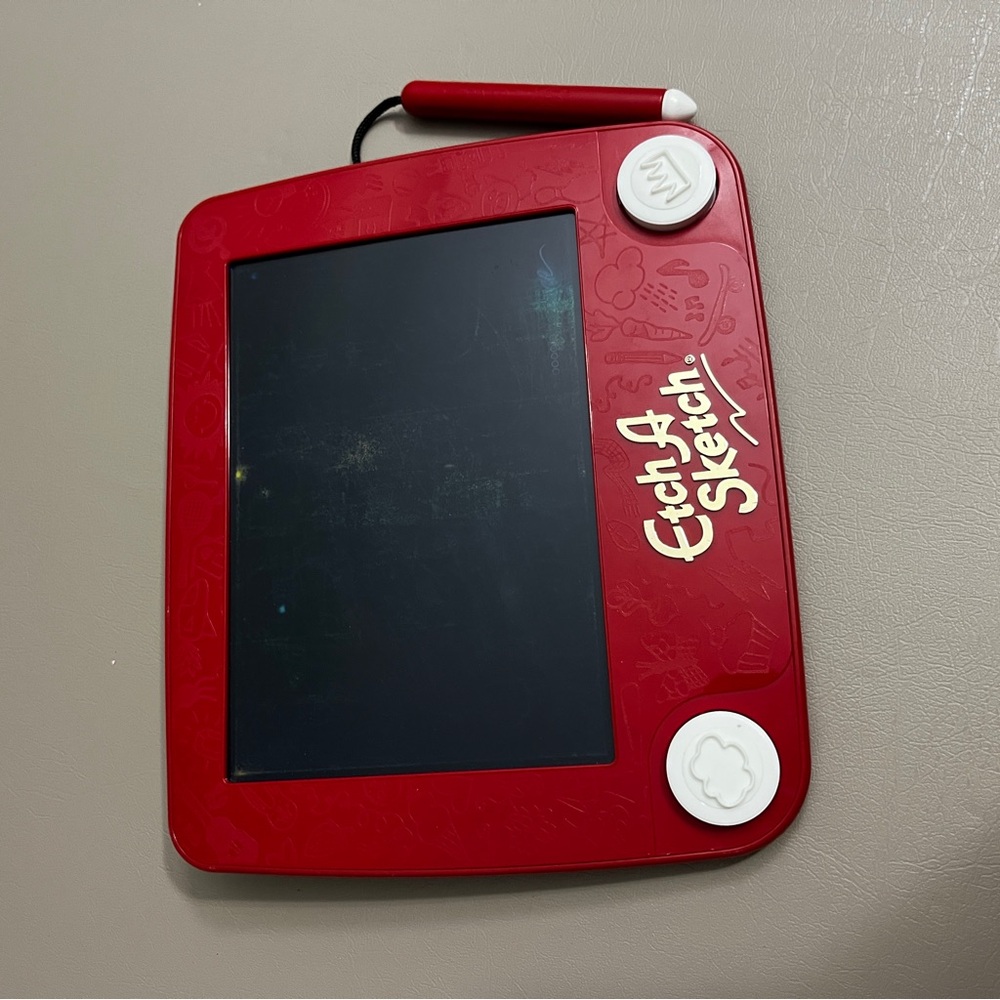 Etch A Sketch Red Drawing Pad Multicolored Screen Stylus Stampers toy - Picture 3 of 9